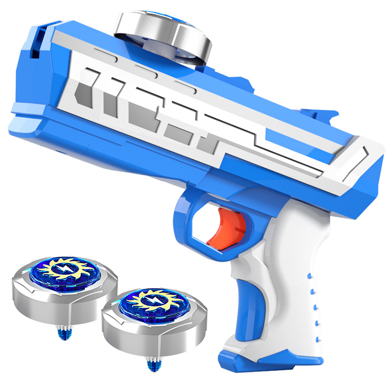 批发新款陀螺枪玩具儿童合金爆旋闪光对战斗盘男孩电动旋转发射器
