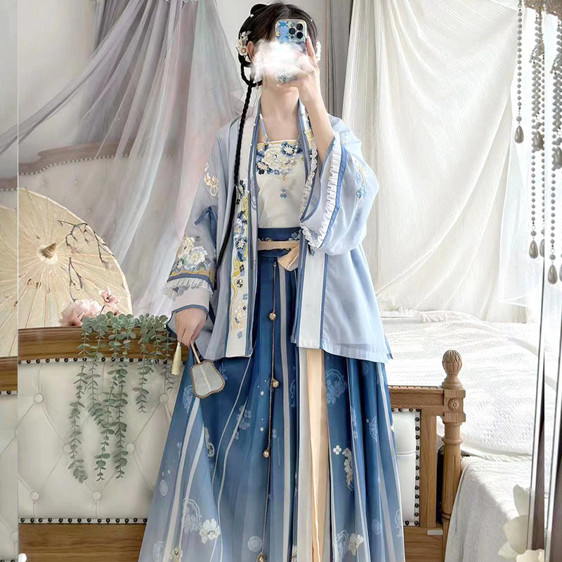 Song Style Women's Han Chinese Clothing New Adult Hanfu Daily Wear Spring Chinese Style Summer Modified Version Super Fairy Ancient Costume Suit