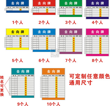 铝合金烤漆工作人员去向牌企业单位医院学校岗位值日办公科室牌