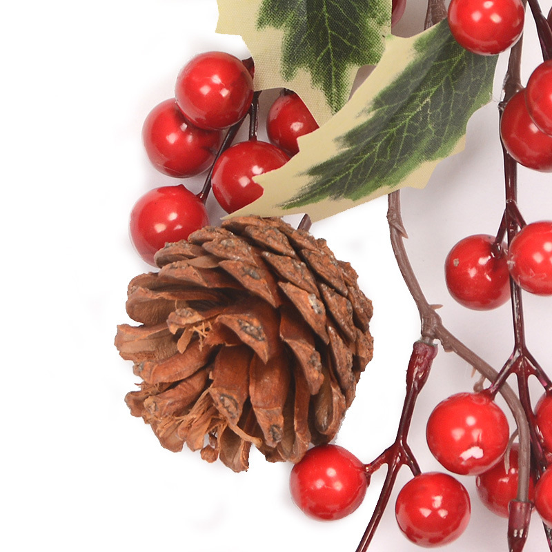 圣诞款松果藤条藤树叶藤仿真藤圣诞叶桉树叶藤派对节日装饰藤条