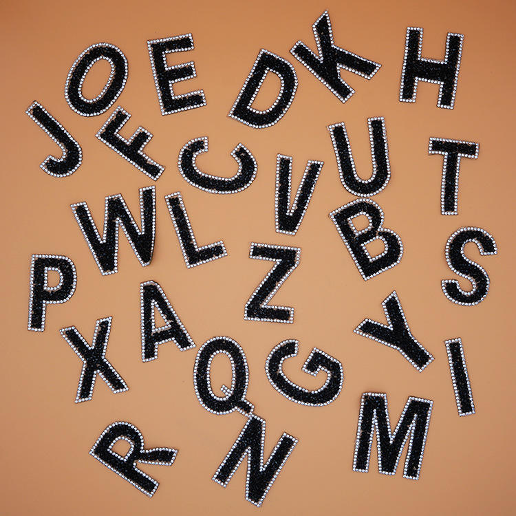新款水钻字母烫钻创意26个英文字母烫画烫图服装装饰辅料贴片批发
