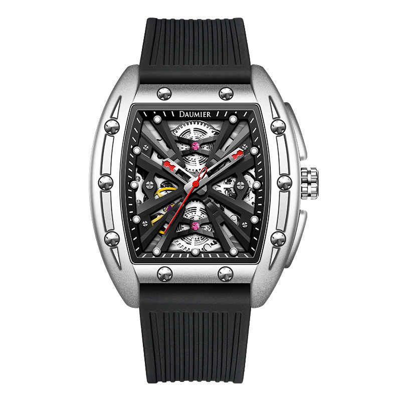 瑞士丹玛品牌新款酒桶型腕表全自动机械表防水镂空强夜光男士手表