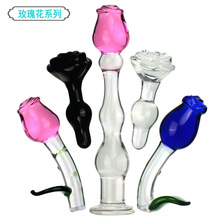 玫瑰花造型玻璃肛塞后庭扩肛器女用自慰成人情趣用品批发代发