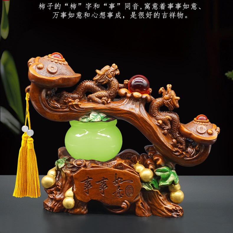 all the best decoration dragon year gift company open door red decoration home ruyi decoration colored glaze persimmon dragon ornaments