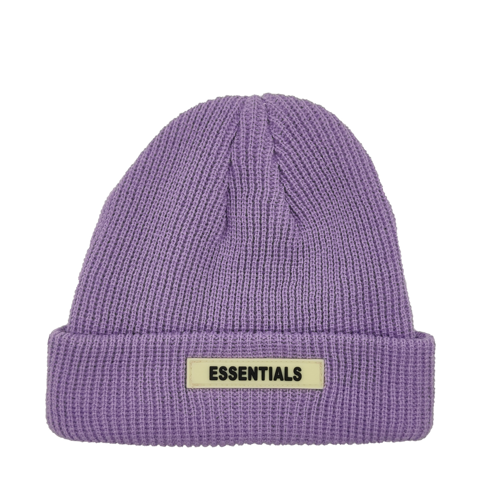 Fog Essentials Double Line Knitted Hat Tide Brand Woolen Cap High Street Couple Skullcap Men and Women All-Matching Beanie Hat