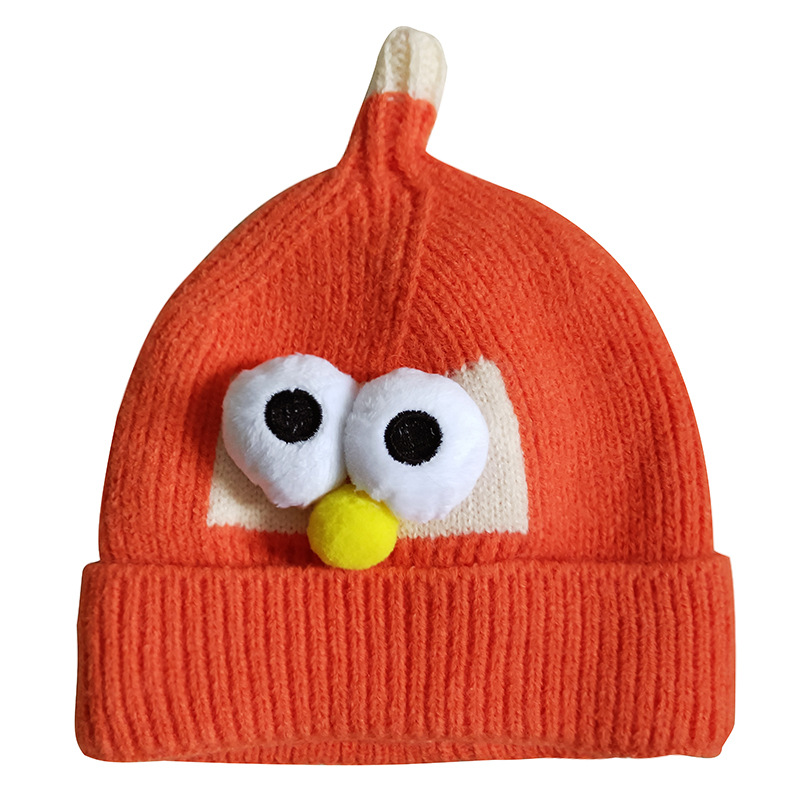 Chengwen Knitted Cute Cap with Eyeshield New Children's Knitted Hat Boys and Girls Baby Personality Trend Cartoon Woolen Cap