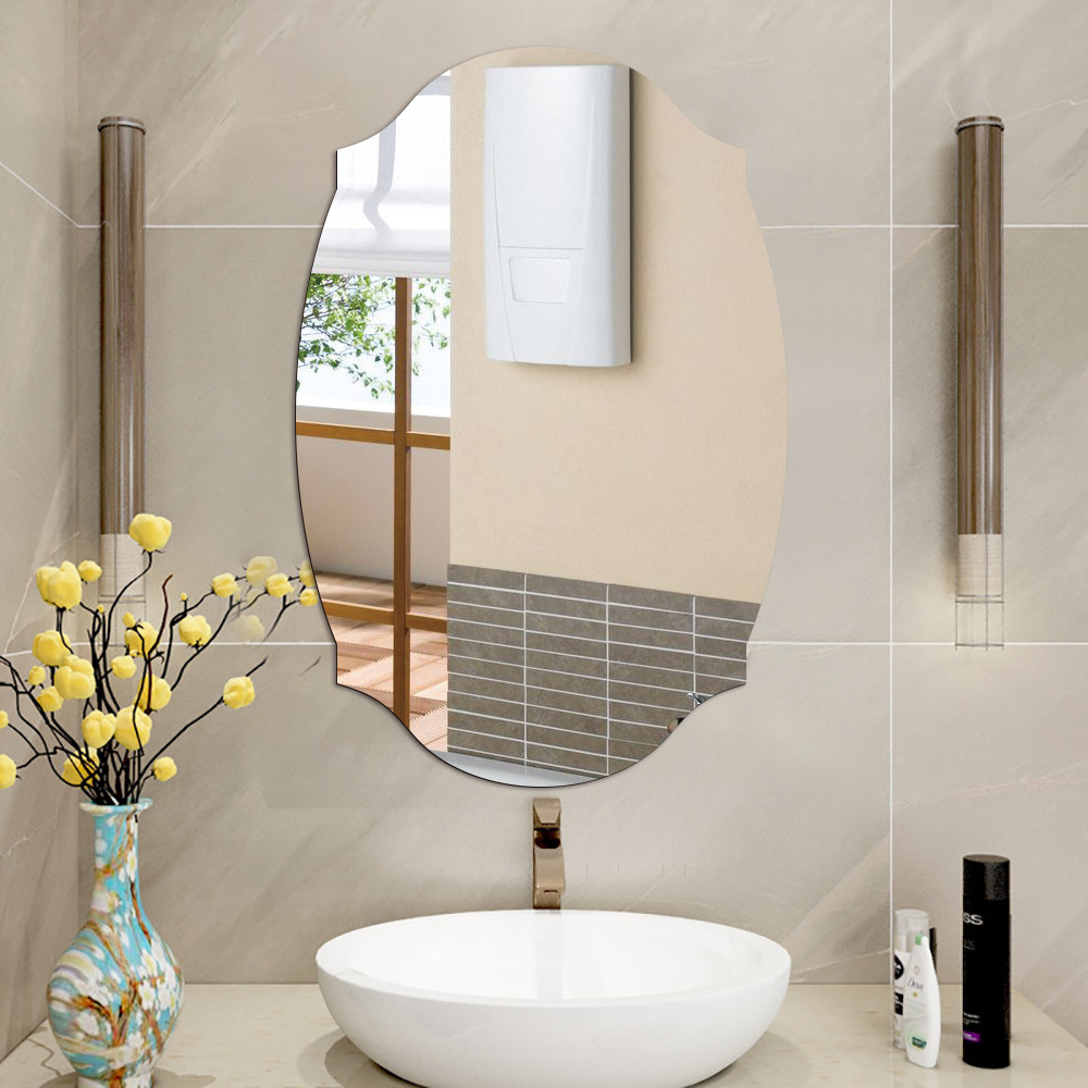 jm709外贸镜面椭圆镜子方形卫生间浴室背景装饰镜面贴跨境厂家