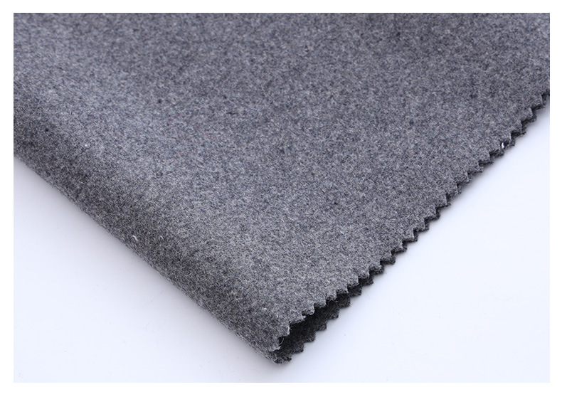 现货毛纺织麦尔登呢面料 浅灰麦呢秋冬服装裙裤加厚面料粗纺800克