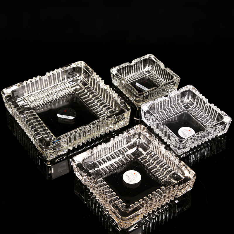 Factory Red Cherry Ashtray Wholesale Multi-Specification Square Ashtray Household Restaurant Hotel Glass Ashtray