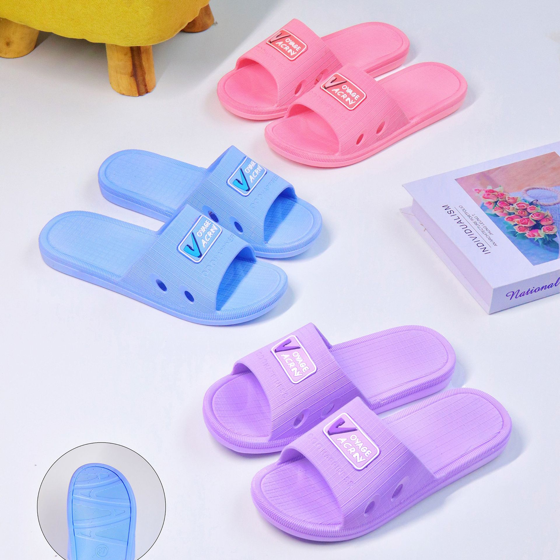 足美途311居家女拖鞋防滑注塑鞋情侣套趾拖鞋女士凉拖鞋特价批发