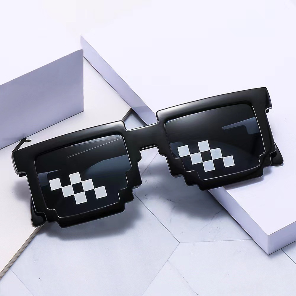 新款大马赛克可爱搞怪生日聚会派对蹦迪网红同款二次元装饰镜墨镜