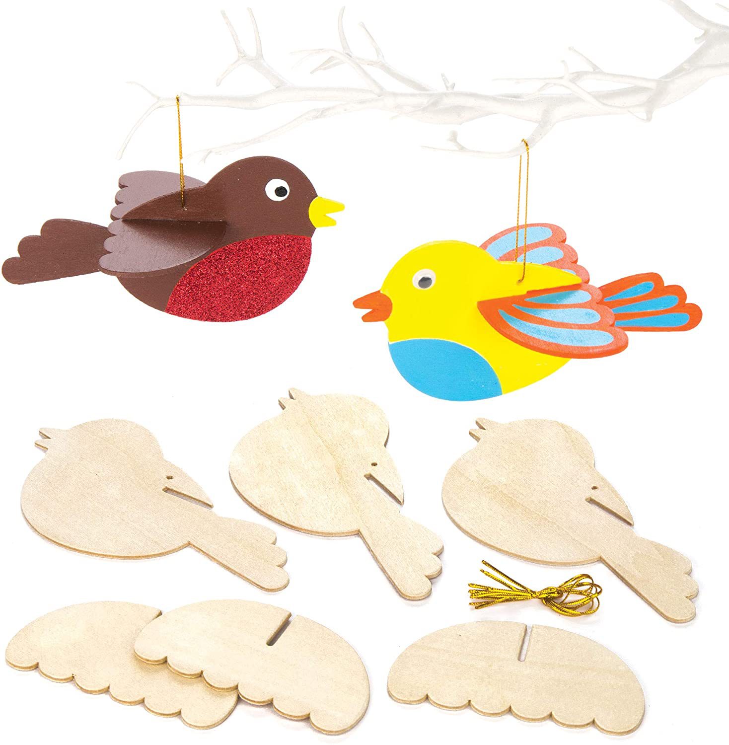 diy手工制作工艺品3d木制小鸟儿童圣诞节 工艺品儿童教具白胚彩绘