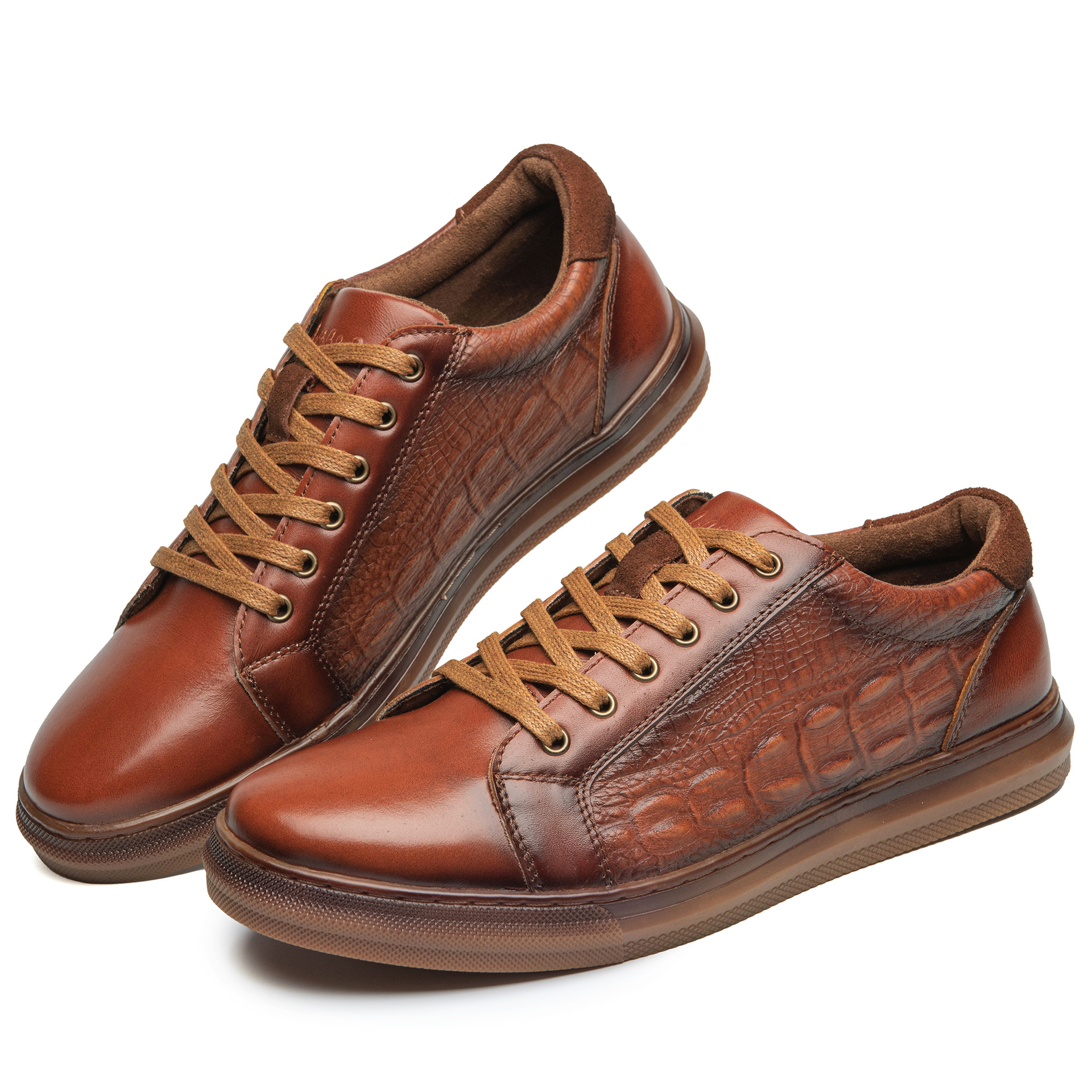 2022新款休闲男皮鞋 头层牛皮大码男鞋跨境擦色防滑板鞋低帮单鞋