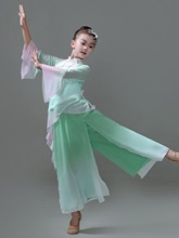 儿童古典舞演出服飘逸女童练功服中国舞民族舞剧目表演扇子舞套装