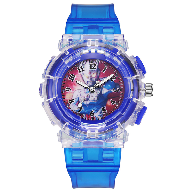 Led Luminous Ultraman Watch Wholesale Children's Watch Cartoon Primary School Student Watch Gift Electronic Watch Luminous