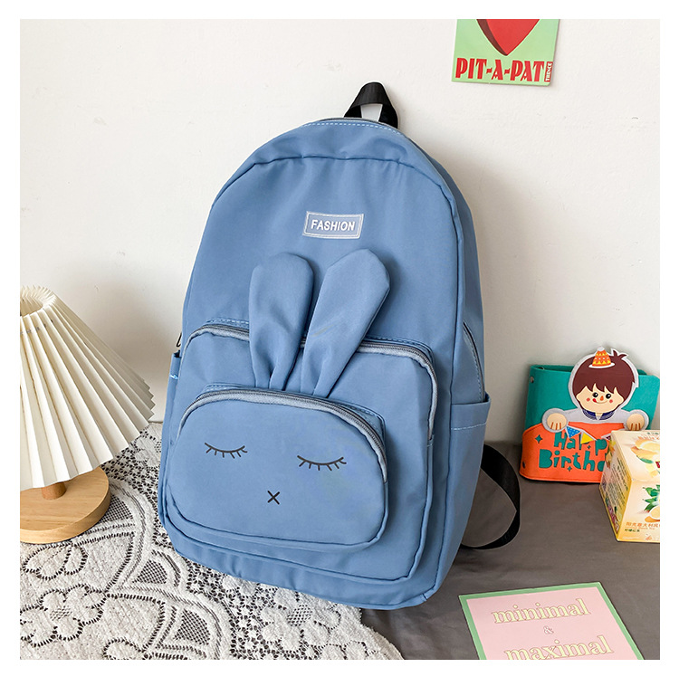 Schoolbag Women's New Japanese Style Shy Rabbit Ears Student Backpack College Style Cute Cartoon Primary and Secondary School Schoolbag