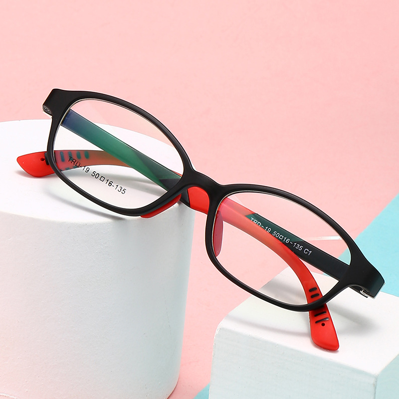 新款儿童柔软硅胶眼镜框防蓝光学生近视镜架批发男女适用trd-18-报价