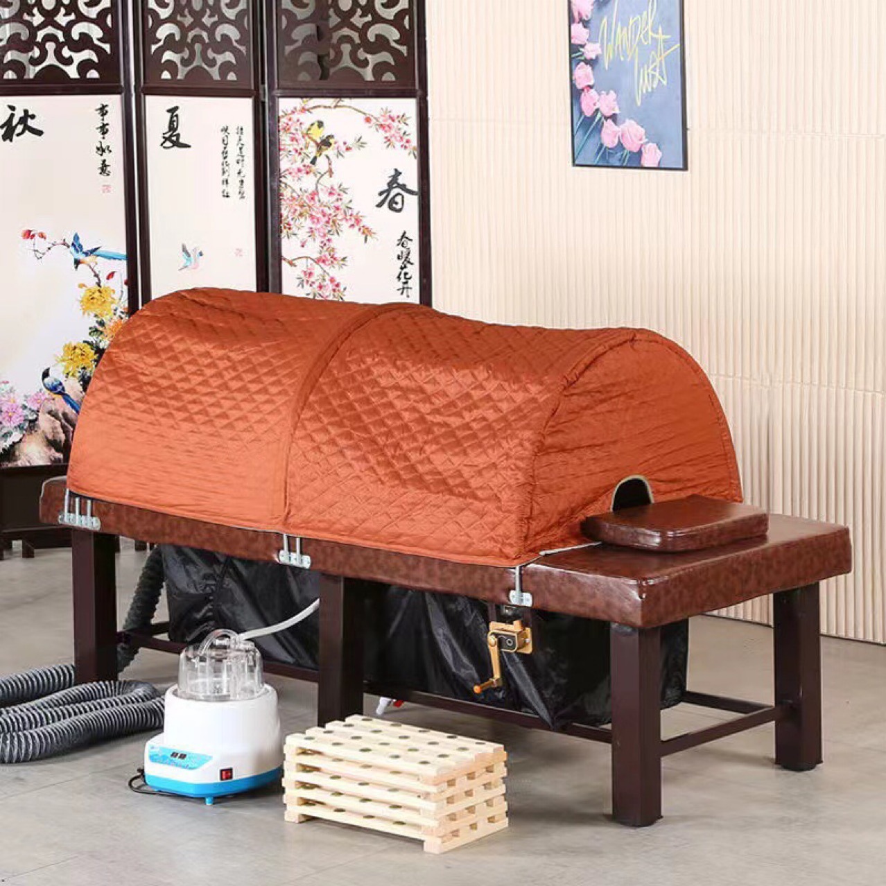 源头工厂艾灸床熏蒸床中药汗蒸床体验养生馆美容床按摩床会销礼品