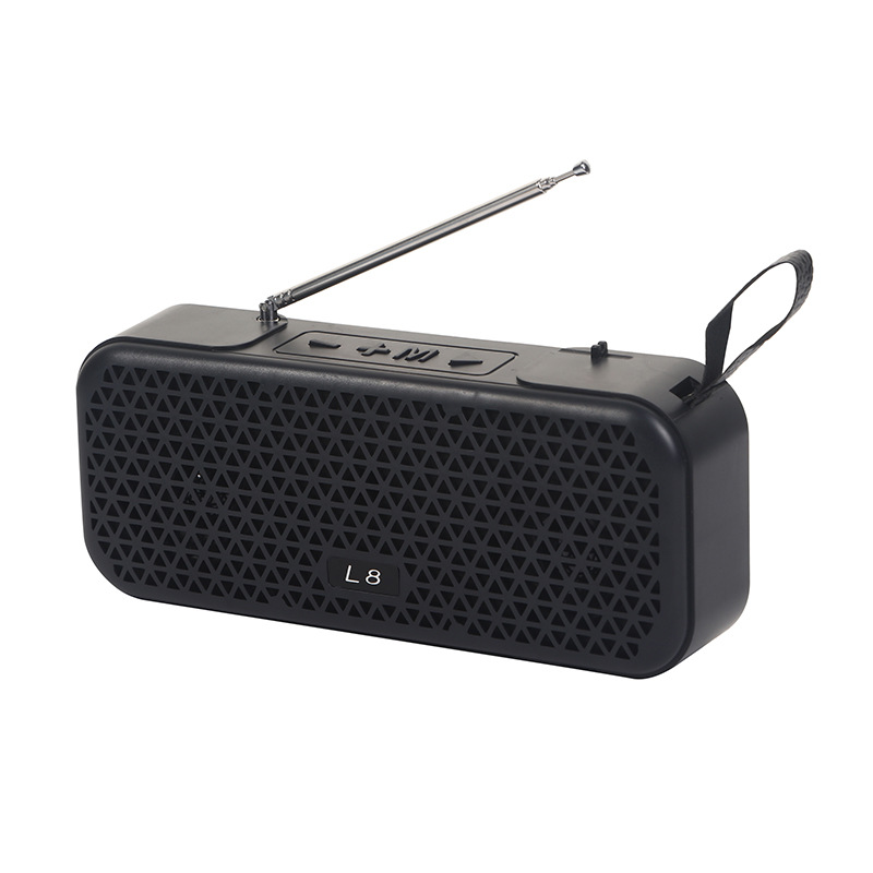 Simple Black Outdoor Portable Portable Bluetooth Audio Full Band Wireless Retro Player Large Volume Speaker