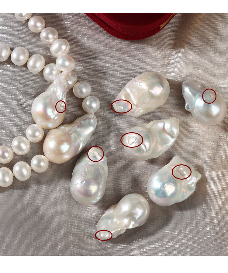 批发天然淡水珍珠大巴洛克鱼尾项链美国进口14k包金扣保色防过敏