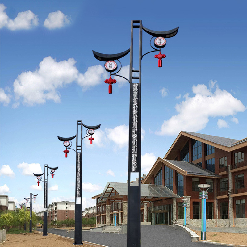 厂家定制市政道路工程灯具 徽派风格led路灯 民族特色led路灯工程