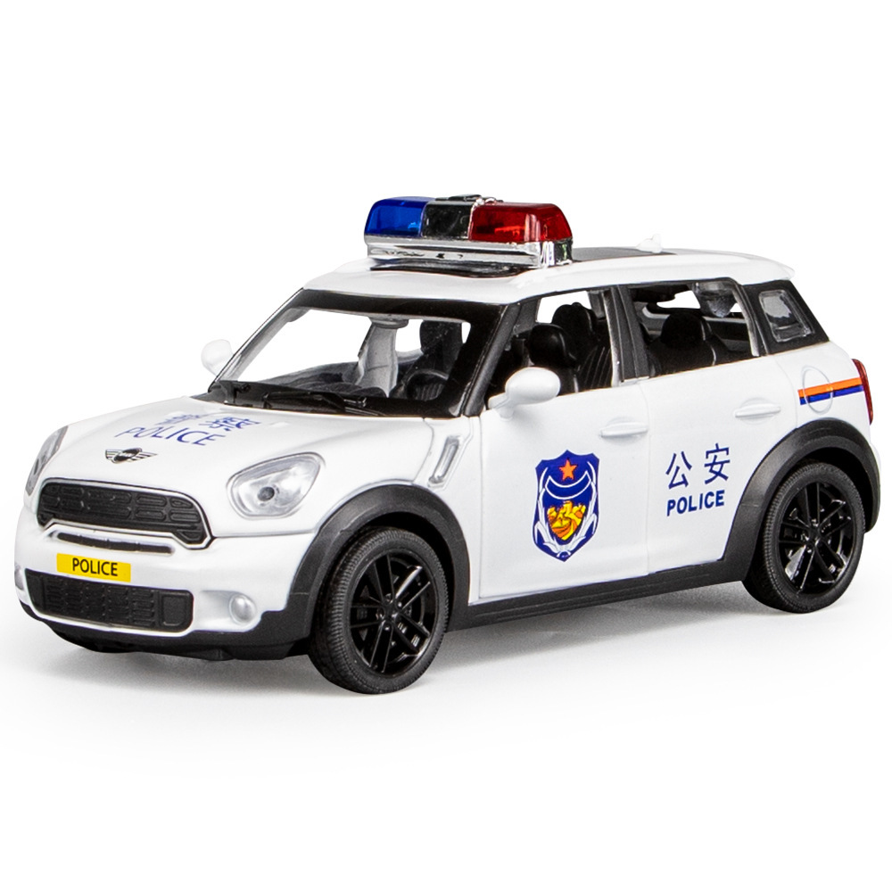 公安警车宝路虎奥迪普拉多马合金车回力声光儿童汽车玩具批发