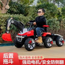 新款儿童电动挖掘机 玩具车可坐可骑1-3-8岁宝宝遥控车 儿童钩机