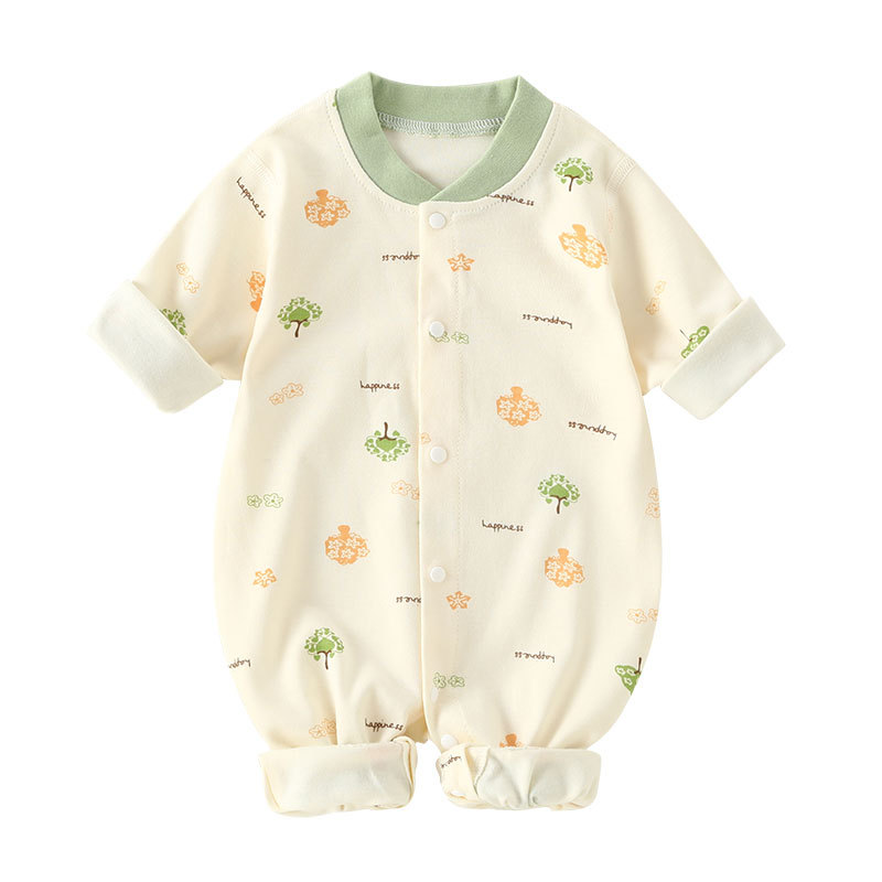 Baby Jumpsuit Spring and Autumn Pure Cotton Bottoming Class a Newborn Romper Female Male Baby Romper Boneless Baby Clothes