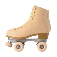 现货跨境新款欧美风格青年四轮旱冰鞋男女双排溜冰鞋金属支架PU轮