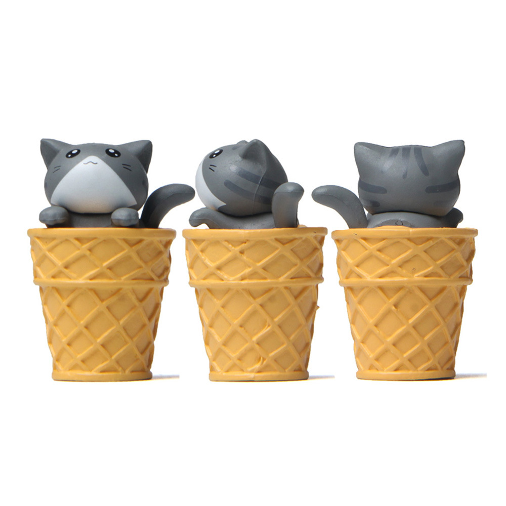 Food Series 4 Ice Cream Cat Kitten Micro Landscape Gardening Landscaping Doll Creative Desktop Decoration Doll