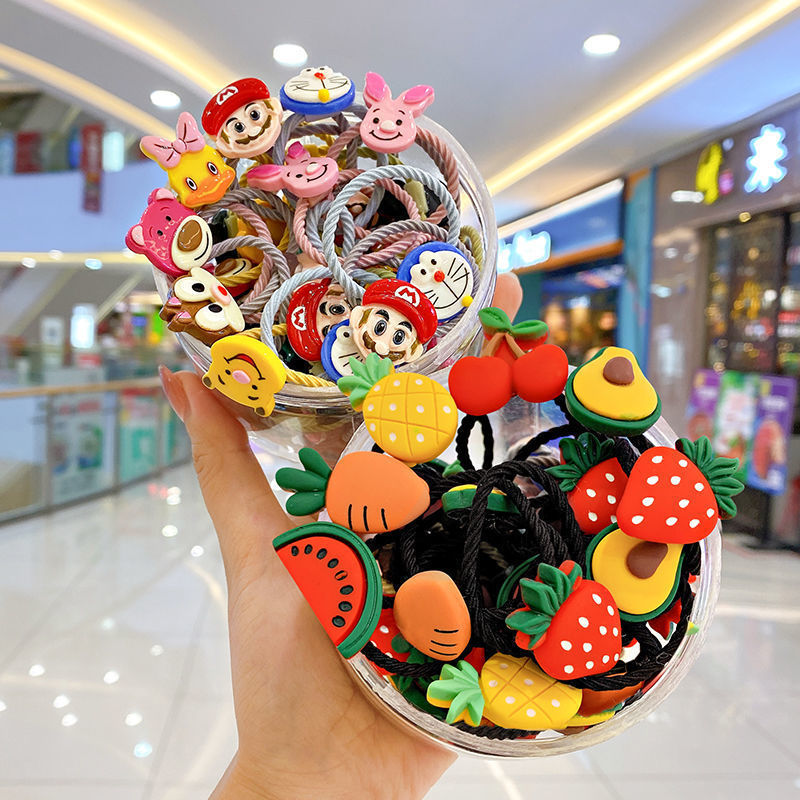 cartoon children‘s rubber band cute fruit girls hair accessories korean style hair ring children‘s headband suit hair elastic