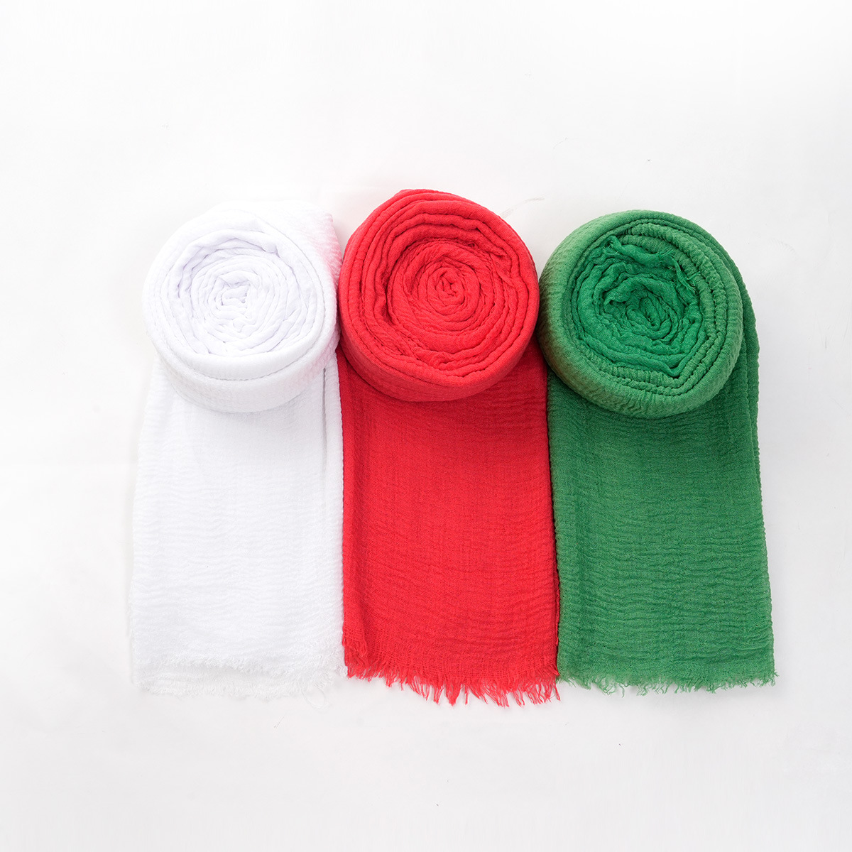Exclusive for Cross-Border New 1 Group 3 Pack Solid Color Cotton and Linen Scarf Women's Artistic Sunscreen Scarf Small Scarf Beach Scarf