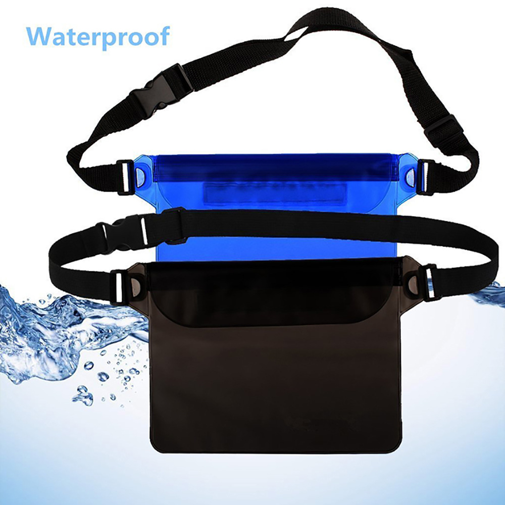 Transparent Waterproof Waist Bag Outdoor Sports Drifting Beach Black Waterproof Pvc Bag Universal Waterproof Fabric Mobile Phone Bag