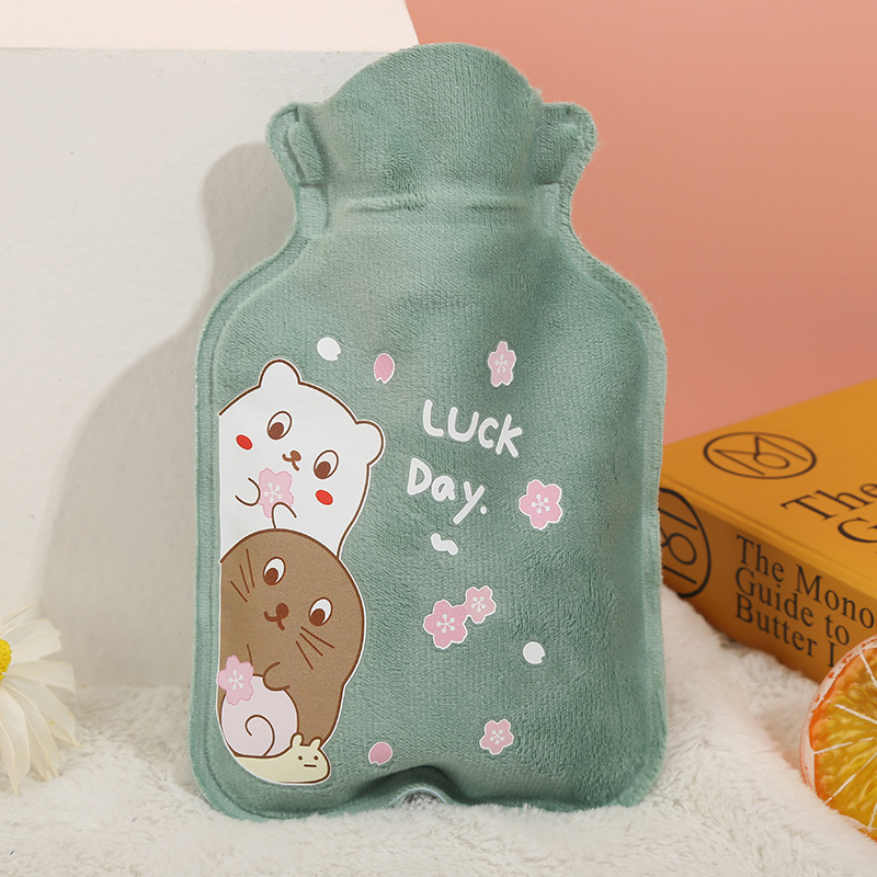 Korean Style New Cartoon Pattern Hot Water Bag Portable Crystal Explosion-Proof Hot Water Bag High Density Injection Large Size Hand Warmer