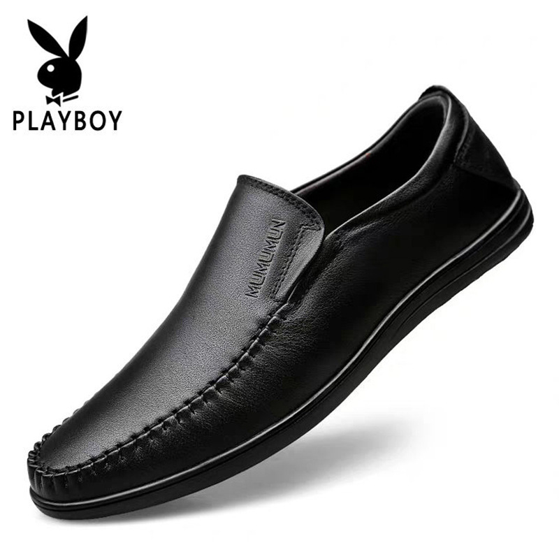 2024休闲皮鞋花花公子男鞋夏一脚蹬豆豆鞋男士软底商务季新款