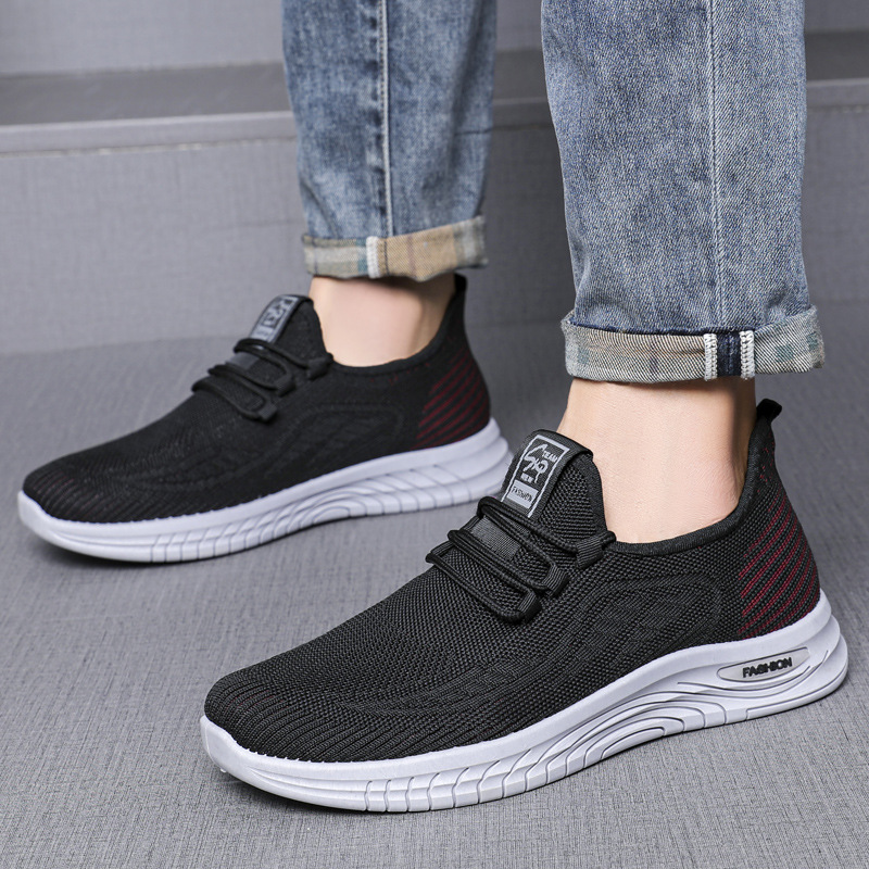 Men's Shoes 2023 Autumn New Foreign Trade Cross-Border Casual Sneaker Men's Breathable Flyknit Men's Shoes Factory Wholesale