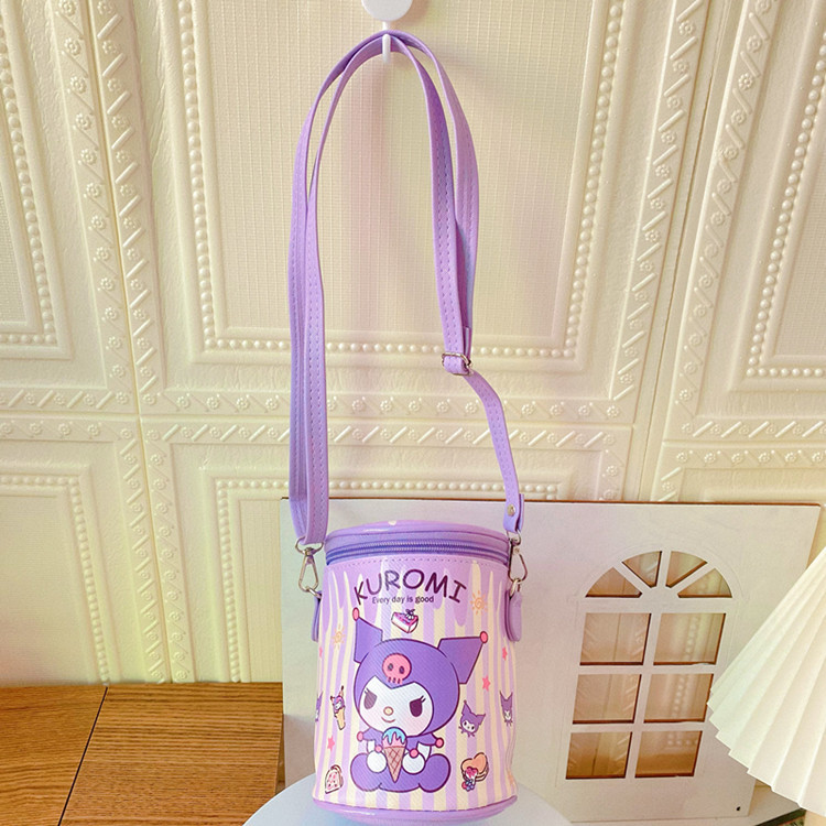 Cartoon Cute Clow M Cylinder Double Zipper Crossbody Bag PU Leather Girl Heart Shoulder Bag Pacha Dog Bucket Bag