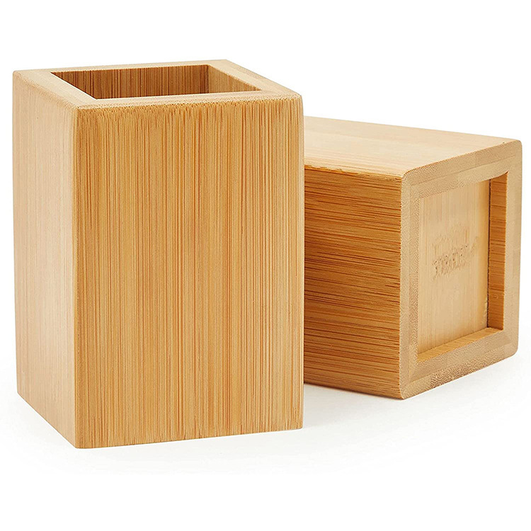 Storage Box Square Wooden Signature Pen Wooden Office Stationery Pen Holder Student Mark Pen Storage Wooden Box