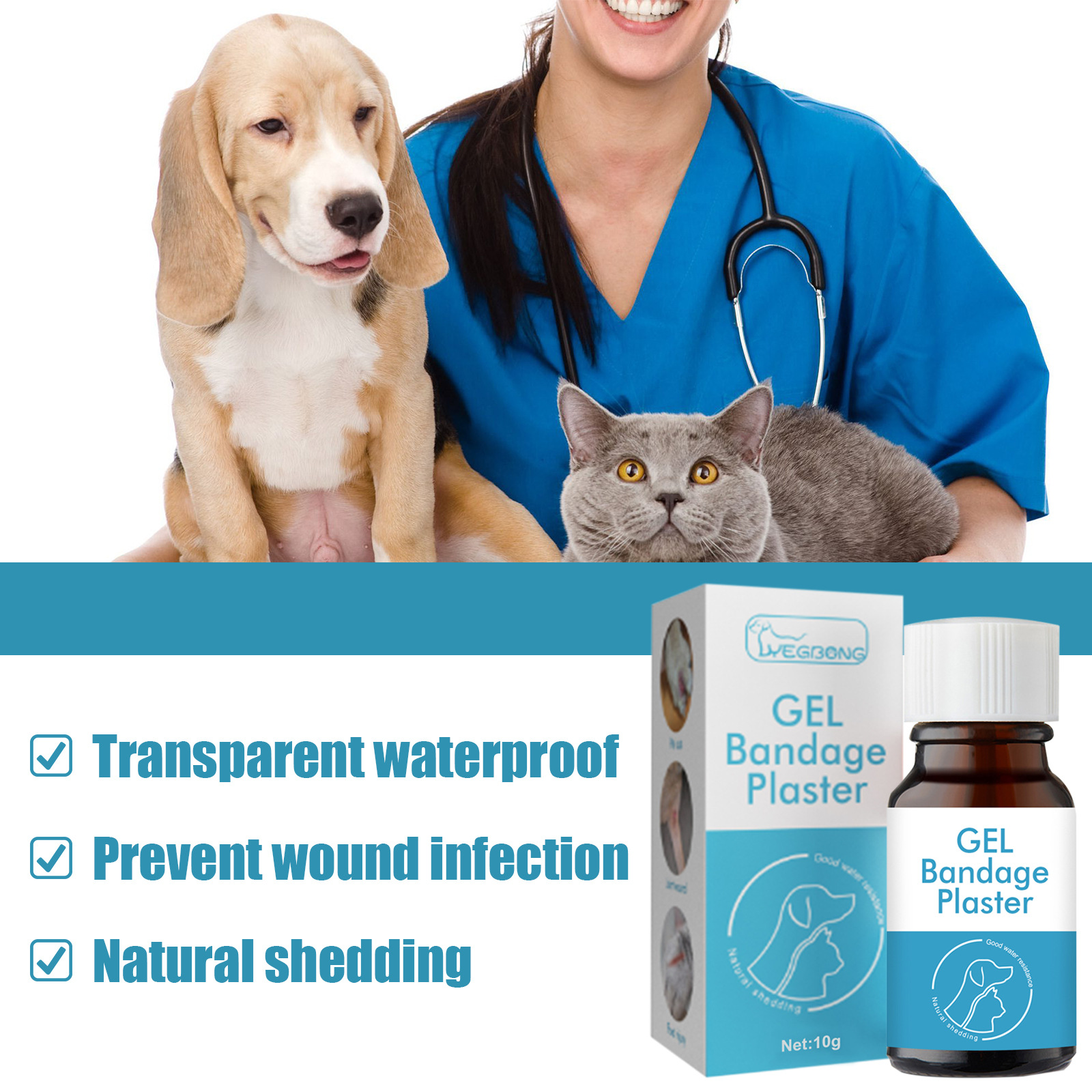 Yegbong Pet Liquid Band-Aid Trauma Patch Dog Cat Wound Healing Liquid