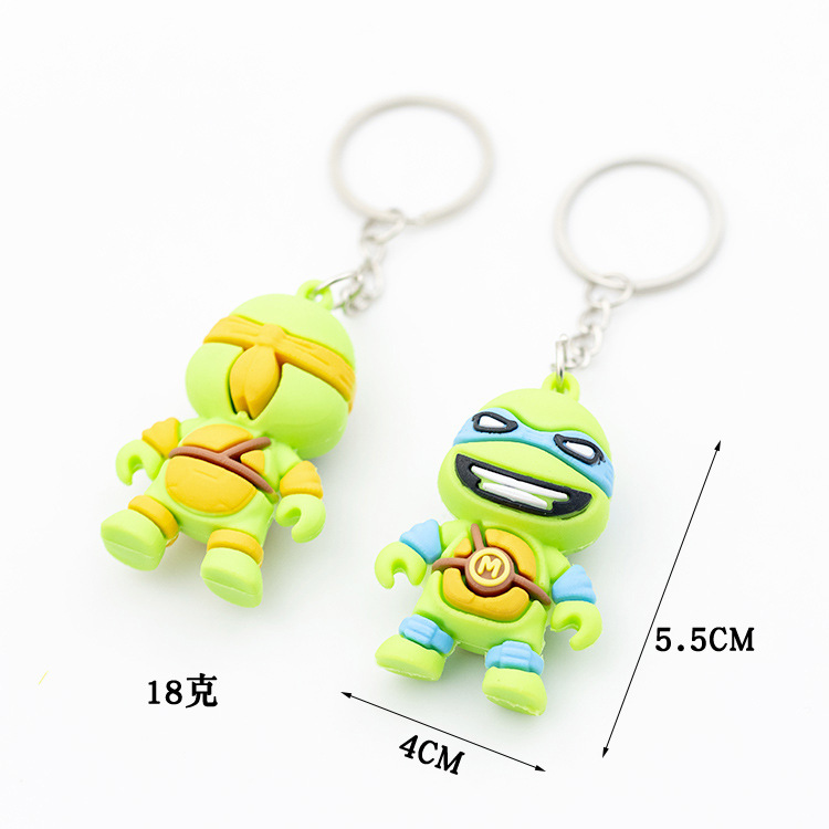 Creative Cartoon Ninja Turtle Keychain Activity Gift Epoxy Key Chain Handmade Toy Opening Drainage