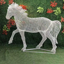 镂空马雕塑不锈钢创意摆件小区公园广场草坪花园景观装饰雕塑