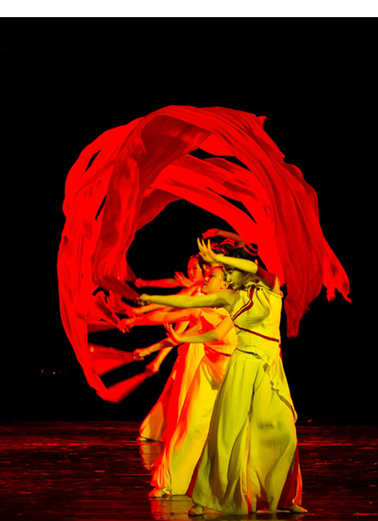 红色摇篮舞蹈大扇子红色真丝跳舞扇加长表演演出道具加长绸扇双面