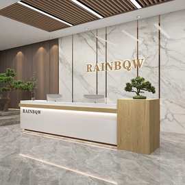 轻奢简约工业风现代公司酒店培训机构烤漆前台接待台收银台吧台