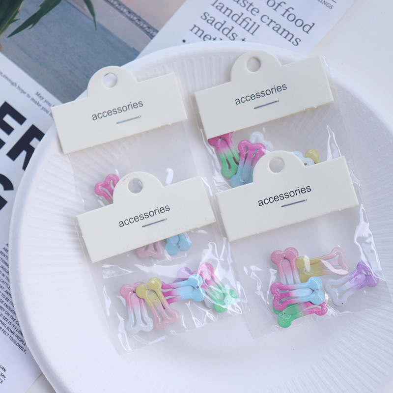 宠物夹5个装可爱骨头夹子bb夹子碎发刘海侧边发夹女生儿童发饰