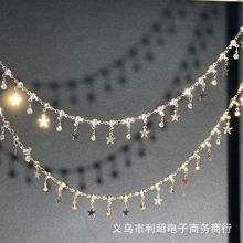 diy链条 星芒 纯铜三叉水钻五角星 全铜高温保色 洛丽塔配饰 腰链