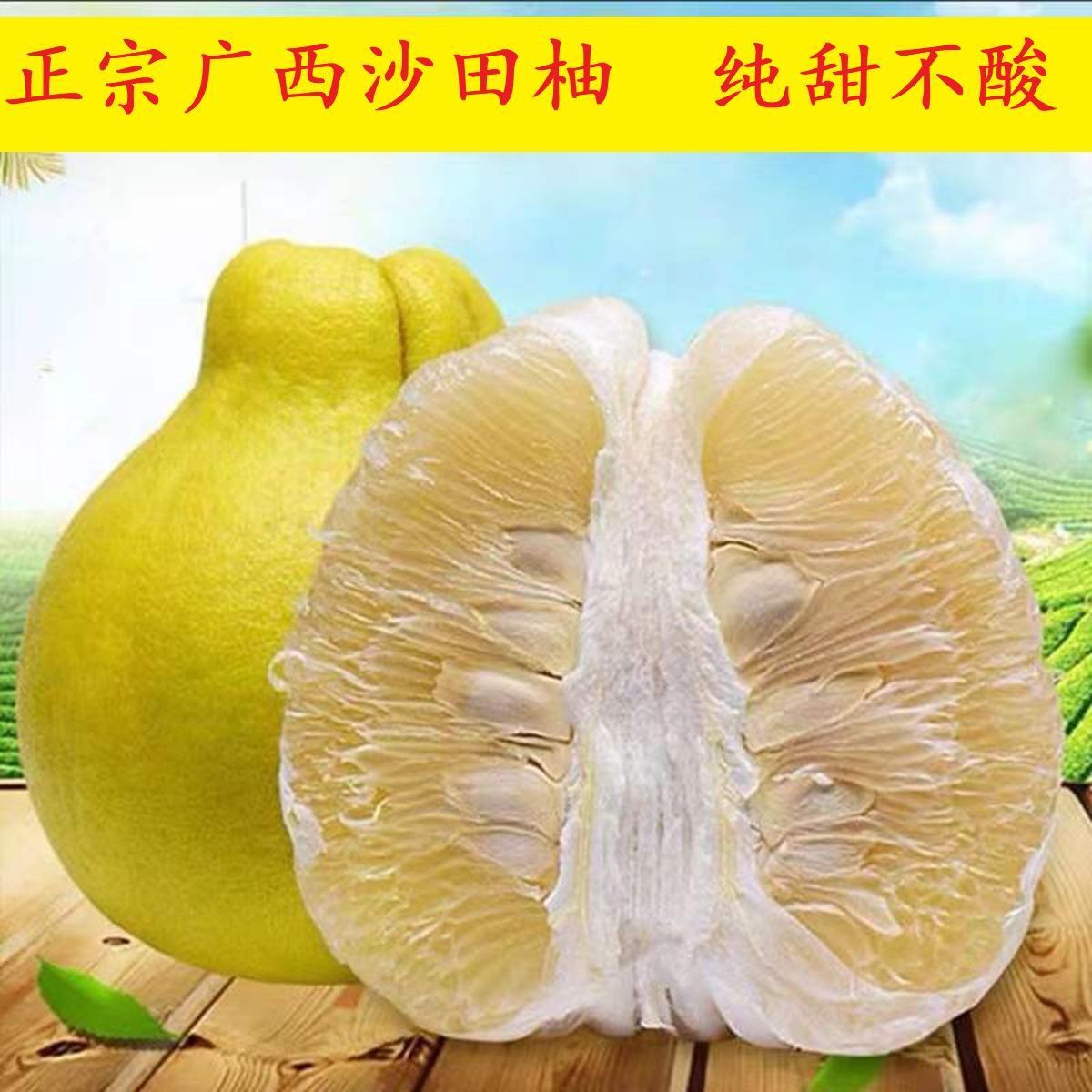 柚子正宗广西沙田柚新鲜水果孕妇水果纯甜白心大蜜柚果园现摘批发