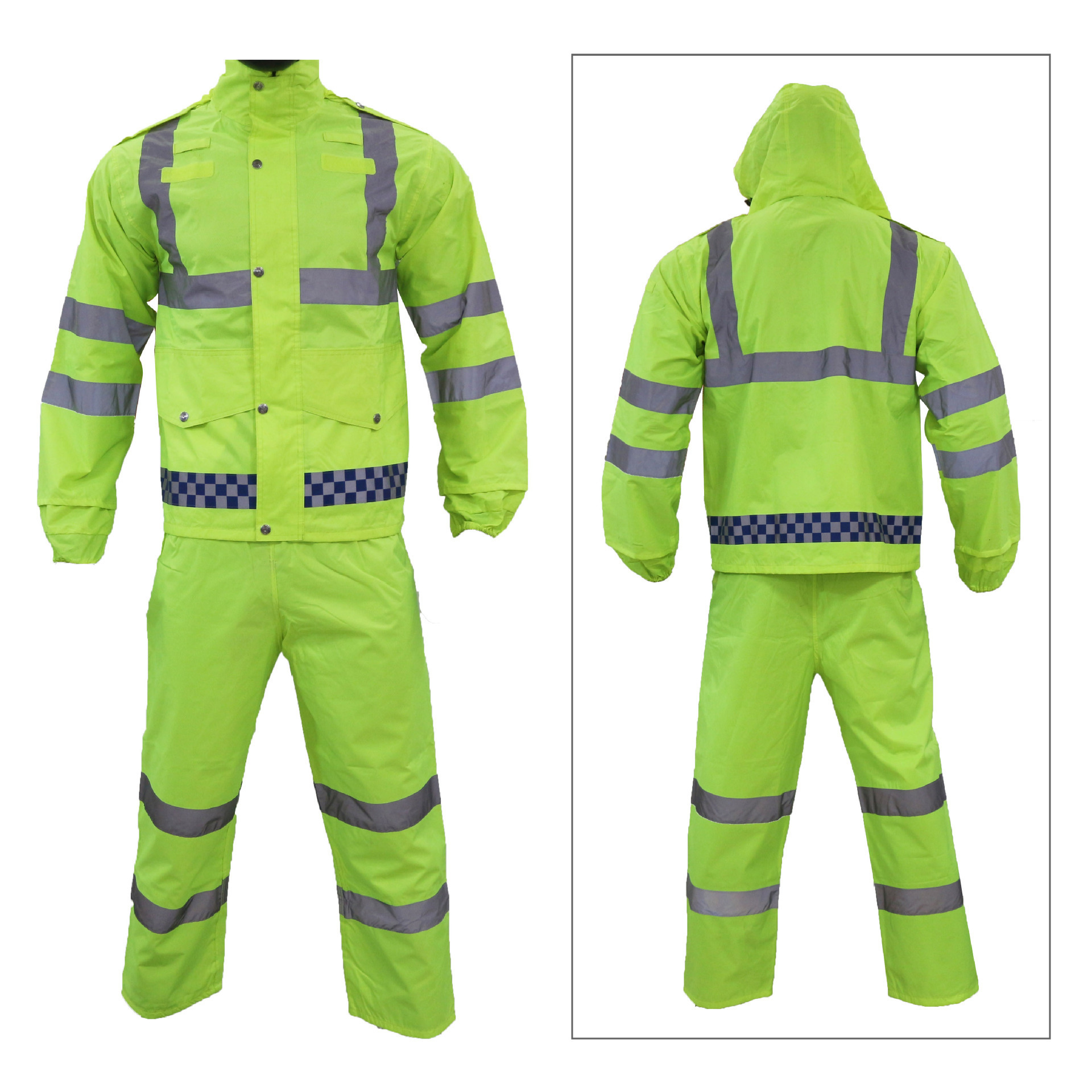 雨衣反光套装雨服成人防雨套服反光条双层分体式防护730雨衣批发