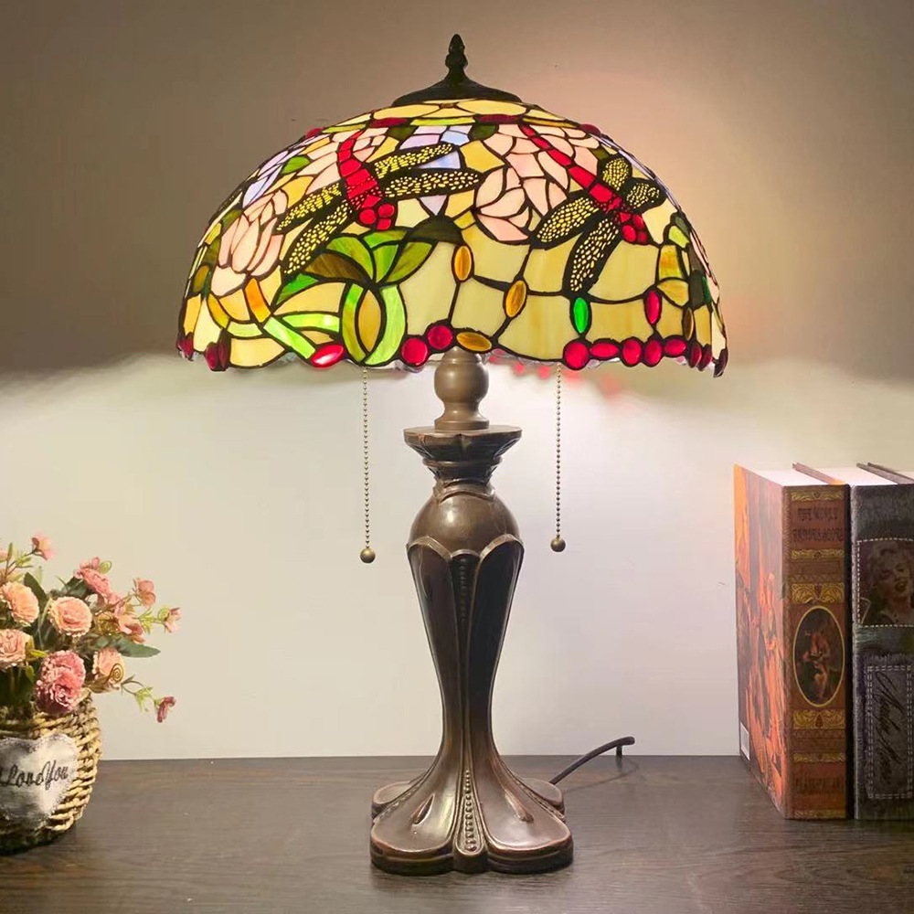 美式乡村彩色蒂凡尼室内装饰阅读台灯批发床头氛围灯 led彩色台灯