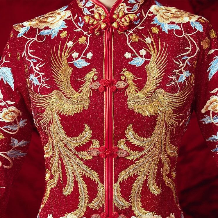 中式婚纱凤冠霞帔