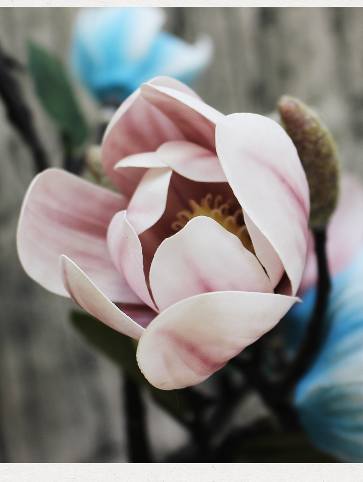 3d4头玉兰花苞欧式婚礼拍摄道具仿真花3d手感人造花家居装饰摆件